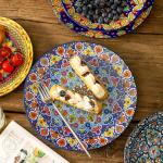 Colorful 10.5 Inch Ceramic Dinner Plates Set of 6