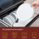 White Ceramic Dinner Plates Set of 4, 10.5 inch