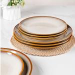 LERATIO 10.5 Inch Handmade Ceramic Dinner Plate Set