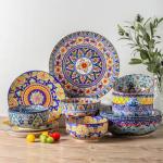 Colorful 10.5 Inch Ceramic Dinner Plates Set of 6