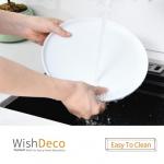 White Ceramic Dinner Plates Set of 4, 10.5 inch