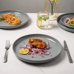 AmorArc Grey Ceramic Dinner Plates Set of 6
