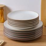 6-Piece Vanilla White Ceramic Dinner Plate Set