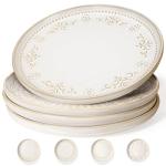 Large Set of 4 Ceramic Dinner Plates