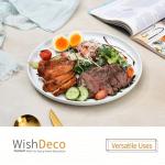 White Ceramic Dinner Plates Set of 4, 10.5 inch