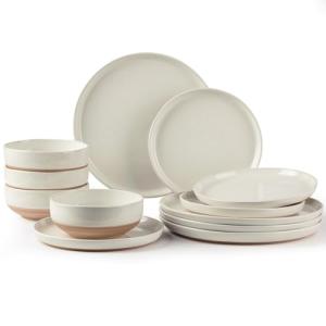 Handpainted Ceramic Dinnerware Set with Rustic Underside