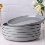 AmorArc Grey Ceramic Dinner Plates Set of 6