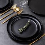 AmorArc 10.5 Inch Wavy Rim Ceramic Plates Set