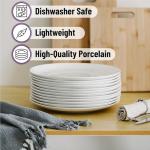 White Porcelain Dinner Plates Set of 6 - 10.5 Inch