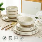 Handpainted Ceramic Dinnerware Set with Rustic Underside