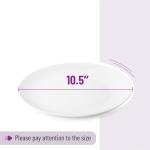 White Porcelain Dinner Plates Set of 6 - 10.5 Inch