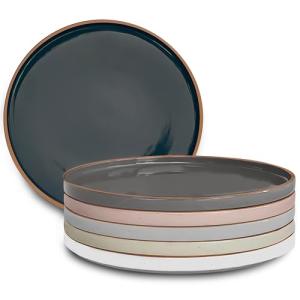Mora Ceramic Flat Dinner Plates Set of 6