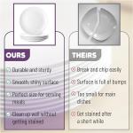 White Porcelain Dinner Plates Set of 6 - 10.5 Inch