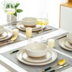 Handpainted Ceramic Dinnerware Set with Rustic Underside