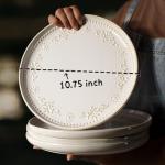 Large Set of 4 Ceramic Dinner Plates