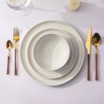 Handpainted Ceramic Dinnerware Set with Rustic Underside