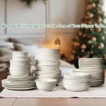 Set of 4 Modern White Ceramic Dinner Plates