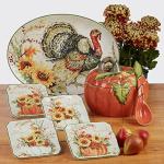 Harvest Morning Multicolor Dinner Plates - Set of 4