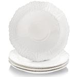 AVLA 4 Pack Large White Ceramic Dinner Plates