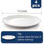 AVLA 4 Pack Large White Ceramic Dinner Plates