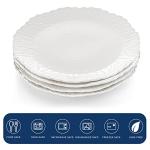 AVLA 4 Pack Large White Ceramic Dinner Plates