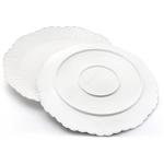AVLA 4 Pack Large White Ceramic Dinner Plates