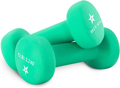 Yes4All 5 lbs Neoprene Dumbbells Set of 2