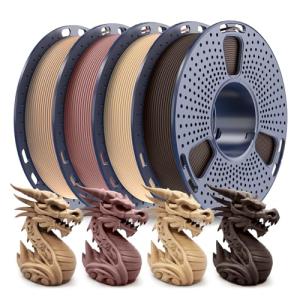 Wood PLA Filament Bundle 1.75mm - 4 Rolls