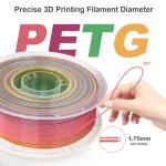 JAREES Rainbow PETG 3D Printing Filament 1.75mm