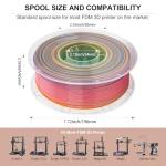 JAREES Rainbow PETG 3D Printing Filament 1.75mm