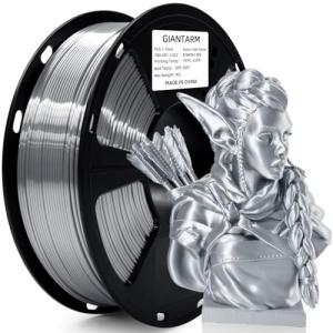 GIANTARM Silk PLA 3D Printer Filament - Metallic Silver