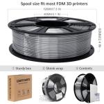 GIANTARM Silk PLA 3D Printer Filament - Metallic Silver