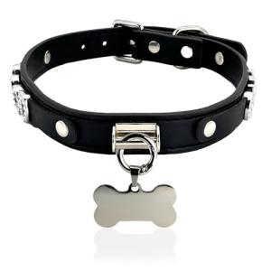 Luxury Adjustable PU Leather Choker with Charms