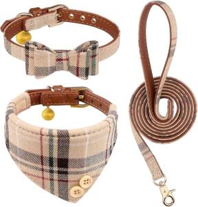 3-Piece Small Dog Collar and Leash Set