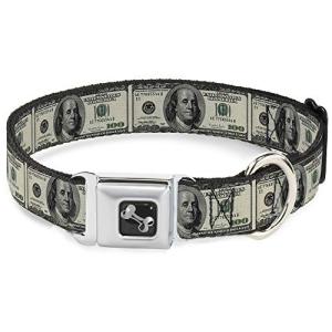 Dollar Bills Seatbelt Collar for Dogs 15-26 Inch