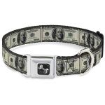 Dollar Bills Seatbelt Collar for Dogs 15-26 Inch