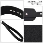 KISSHAKE Black Leather Dog Collar and Leash Set