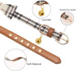 Plaid Dog Collar and Leash Set with Bow Tie