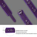 Purple Gothic Leather Choker Collar with Leash