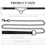 Black Leather Choker Necklace and Leash Set