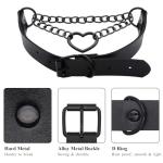 Black Leather Choker Necklace and Leash Set