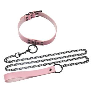 Adjustable Heart Choker Collar with Leash