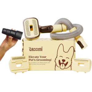 Groomi Vacuum Pet Brush Kit for Easy Grooming