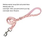 YUDOTE Floral Pink Dog Collar and Leash Set