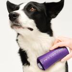 De-Shedding Dog Grooming Brush in Purple/Grey