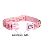 YUDOTE Floral Pink Dog Collar and Leash Set