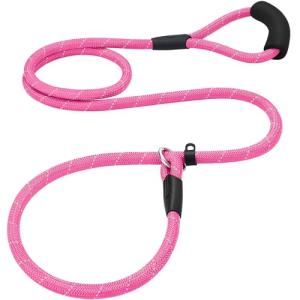 PETESCORT Reflective Slip Lead Dog Leash, Pink