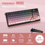 FREEWOLF M96 Wireless Gaming Keyboard with Rainbow Lights