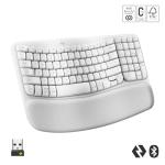 Logitech Wave Wireless Ergonomic Keyboard - White