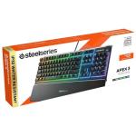 SteelSeries Apex 3 Water-Resistant RGB Gaming Keyboard